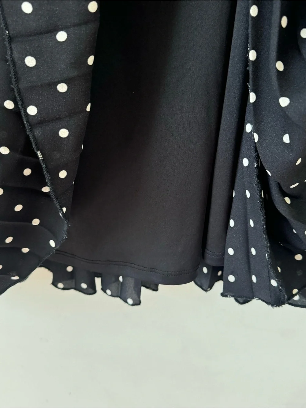 Anne Klein Black Midi Skirt with White Polka Dots